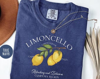 Comfort Color Limoncello Shirt, Refreshing Lemon Graphic Shirt, Italian Summer Shirt, Gift for Lemon Lovers, Italy Vacation Shirt