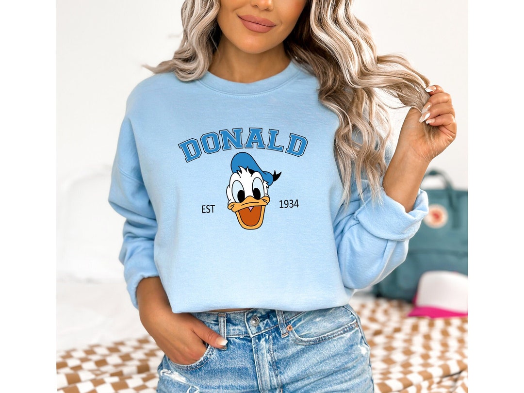 Vintage Disney Donald Duck Blue Comedy Hour Sweatshirt Size XXL RG021 main image 0