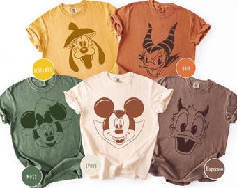 Comfort Color Mickey Halloween Shirt,Disney Characters Halloween Tee, Halloween Party Shirt,Retro Halloween Disney Shirt,Halloween Youth Tee
