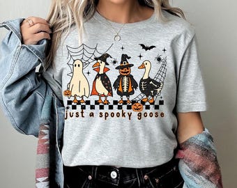 Just a Spooky Goose Halloween Shirt, Goose Lover Shirt, Goose in Halloween Shirt, Ghost Goose Shirt, Funny Goose Shirt, Spooky Goose Shirt