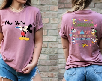 Custom Disney Teacher Shirt, Mickey Mouse Shirt, Disney Teacher Shirt, Mickey School Shirt, Custom Teacher Shirt, Personalized Teacher Shirt