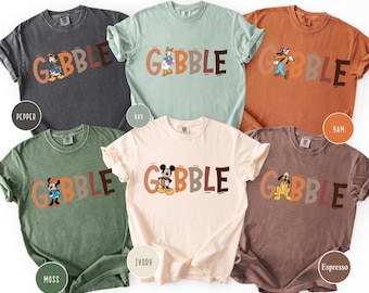 Comfort Colors Disney Thanksgiving Family Shirt, Mickey Gobble Shirt,Thanksgiving Tee,Family Vacation Thanksgiving Shirt,Disney Gobble Shirt