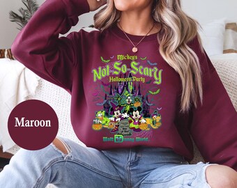 Vintage Mickey's Not So Scary Halloween Party 2025 Sweatshirt, Disney Halloween Group Shirt,WDW Halloween Family Costume Skeleton Sweatshirt