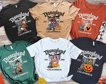 Vintage Disneyland Halloween All Characters Shirt, Halloween Party Shirt, Disney Family Halloween Shirt, Mickey And Friends Halloween Shirt