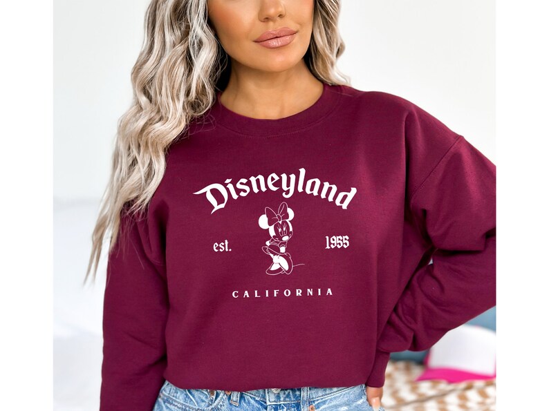 Vintage Minnie Sweatshirt, Disneyland Sweatshirt, Disneyland Vintage Shirt,Family Disney Shirt,Disney Trips Shirt,Disney Crewneck Sweatshirt image 4