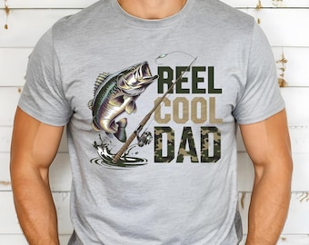 Retro Reel Cool Dad Shirt, Wishin' I Was Fishin' Shirt, Fishing Dad Shirt ,Bass Fishing Shirt, Fathers Day Gift, Dad Birthday Gift Shirt