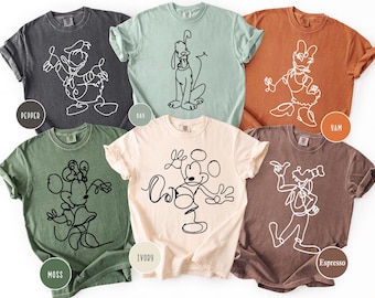 Comfort Colors Retro Mickey And Friends Shirt, Retro Disney Family Trip Shirt, Checkered Disney Friends Shirt,Disney Family Vacation Shirt