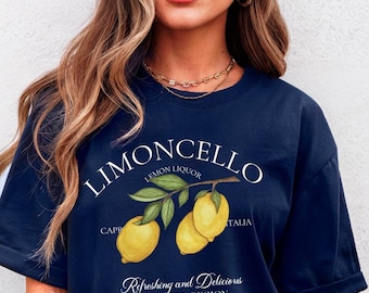 Limoncello Shirt, Refreshing Lemon Graphic Shirt, Italian Summer Shirt, Gift for Lemon Lovers, Italy Vacation Shirt, Italy Vacation Outfit