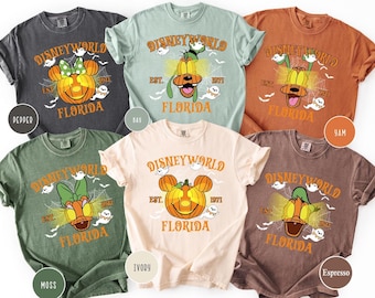 Comfort Colors Vintage Halloween Pumpkin Disneyland Shirt,Mickey and Friends Pumpkin Shirt,Disneyworld Halloween Shirt,Disney Halloween Shrt
