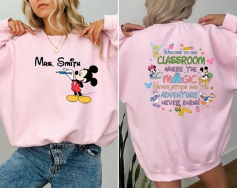 Personalized Teacher Sweatshirt, Mickey Mouse Shirt, Disney Teacher Shirt,Mickey School Tee,Custom Teacher Shirt,Personalized Teacher Shirt