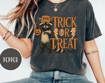 Comfort Colors Trick Or Treat Raccoon Shirt,Raccoon Halloween Tee,Trash Raccoon Trick Or Treat Shirt,Meme Halloween Shirt,Raccoon Meme Shirt