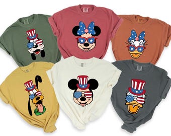 Comfort Colors® Disney 4th Of July Shirt,Disney Characters 4th of July,Mickey and Friends 4th July Shirt, Disney USA Shirt,American Girl Tee