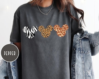 Comfort Colors Disney Animal Safari Kingdom Shirt, Mickey Head Cheetah Shirt, Disney Mickey Leopard Shirt, Disney Family Vacation Shirt