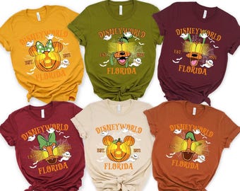 Vintage Halloween Pumpkin Disneyland Shirts, Mickey and Friends Pumpkin Shirt, Disneyworld Halloween Shirt, Disney Halloween Group Shirt