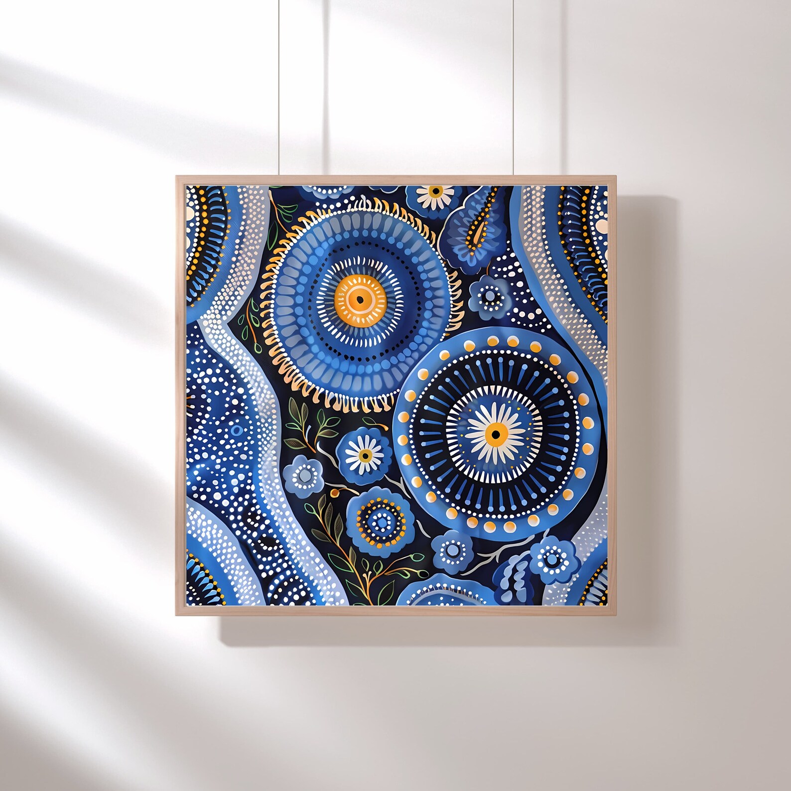 Aboriginal Blue Pattern Art Print, 300 DPI, Instant Download, Digital ...