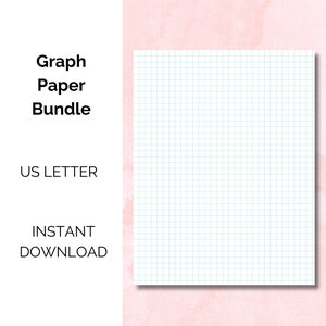 Graph Paper Template Bundle, Printable Notebook, US Letter Size, Instant Download PDF