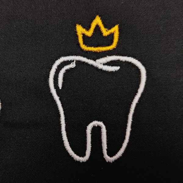dental embroidery design, tooth with crown embroidery pattern - Designs for Embroidery Machine
