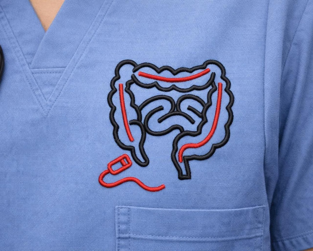 Colonoscopy Sticker Designs Colonoscopy Embroidery Design for Endoscopists | GI Anatomy Medical ...