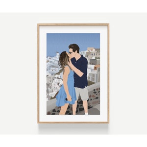 best friend cartoon portrait, Birthday Gift for Her, Friendship Custom, Faceless portrait print, gift for bestie, Custom Friendship Gift