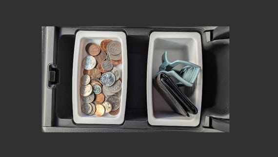 Center Console Tray Organizer For 2022-2023 Honda Civic – Black Plastic, Self-Adhesive