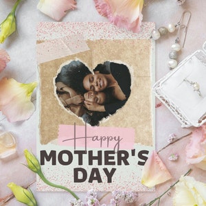 Tarjetas personalizadas para el Día de la Madre - Manualidad imprimible para el Día de la Madre para niños - Tarjeta personalizada para mamá - Descarga instantánea personalizable de la hija
