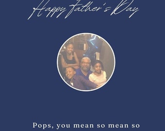 Afdrukbare gepersonaliseerde naamkaartjes voor papa opa papa papa (elke naam optioneel) - Happy Father's Day Custom Picture Card Instant Download