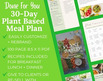PLR Healthy Recipes Meal Prep, MRR Vegan Recipe Book, Plant Based Meal Planner, Nutrition, Digital Weekly Meal Planner, Printable, Download