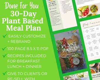 PLR Healthy Recipes Meal Prep, MRR Vegan Recipe Book, Plant Based Meal Planner, Nutrition, Digital Weekly Meal Planner, Printable, Download