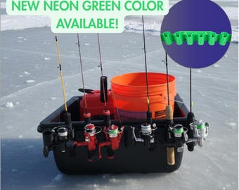 Ice Fishing Rod Holder: 8-Rod Sled/Wall Mount