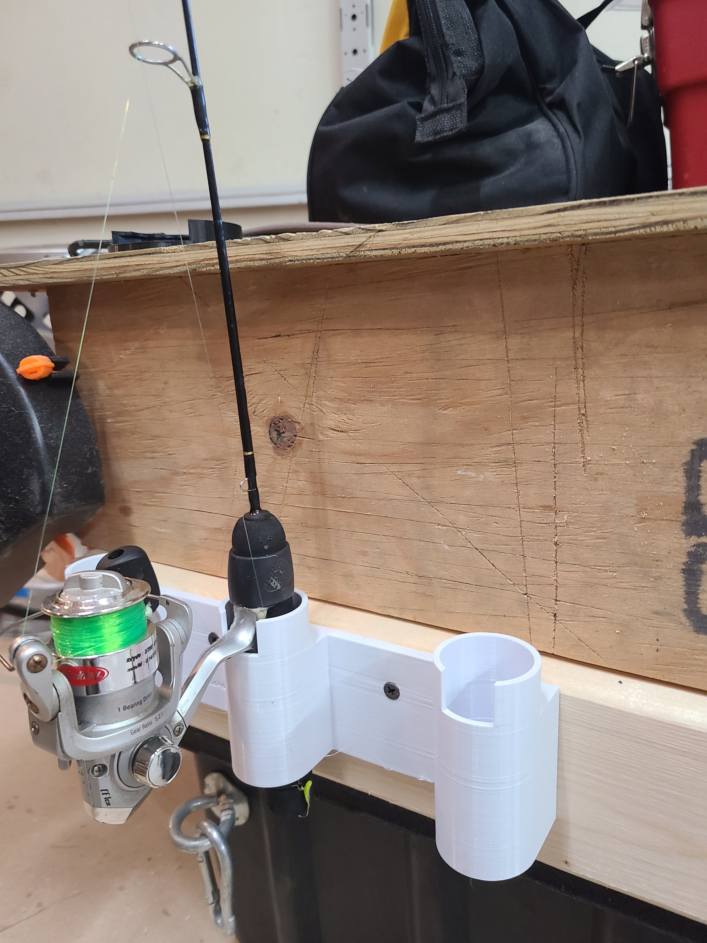pvc ice fishing rod holder Holder. OLD GLORY! Shipping Included! Papas Fish Tales Rod stays secure while allowing you to easily remove when you have a fish biting Make Space In Your Ice