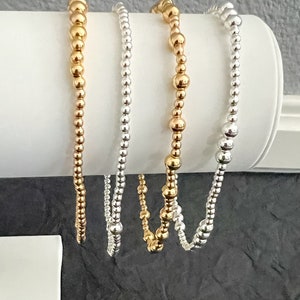 Dainty Anklet Bracelet, Silver Beaded Anklet, Gold Beaded Bracelet, Dainty Stretchy Anklet, Minimalist Anklet