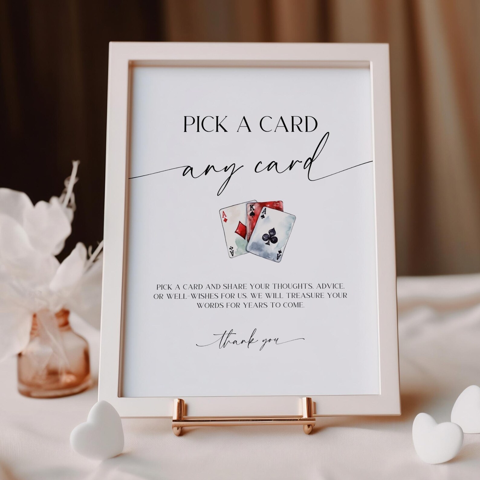 Playing Cards Wedding Guestbook Sign Template Canva | Minimal Signing ...