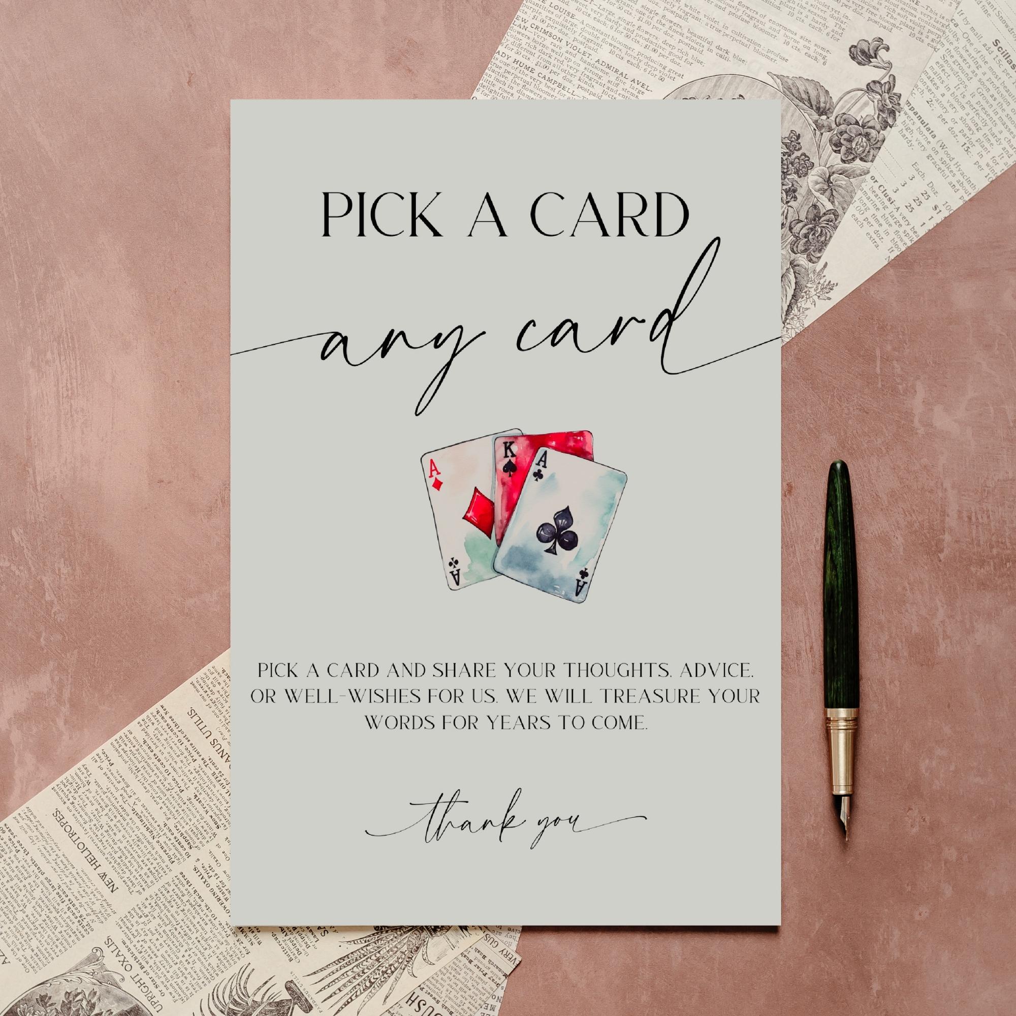 Playing Cards Wedding Guestbook Sign Template Canva | Minimal Signing ...