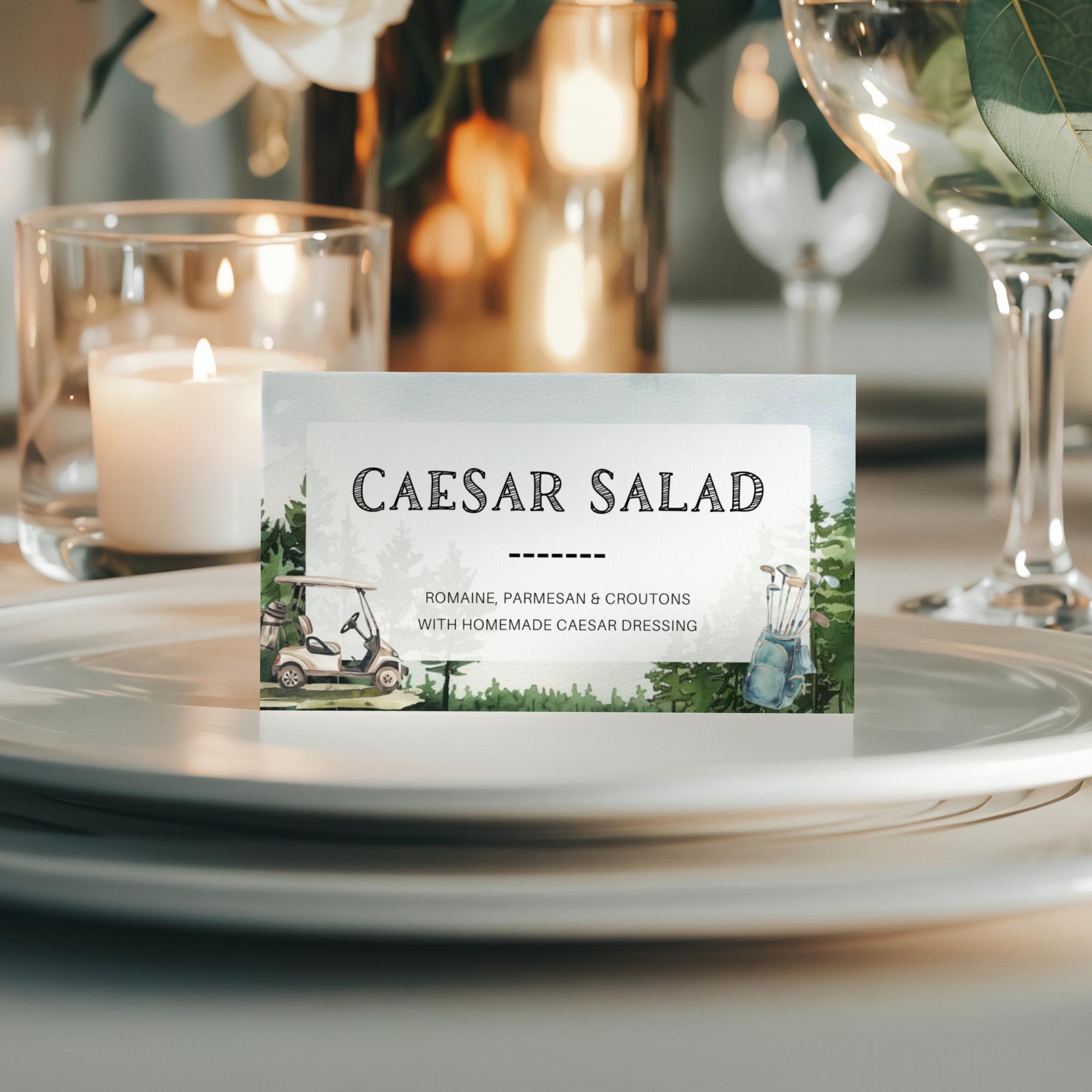 Place Setting Labels GOLF Themed Party Food Labels | Wedding Shower Place Card Table ...