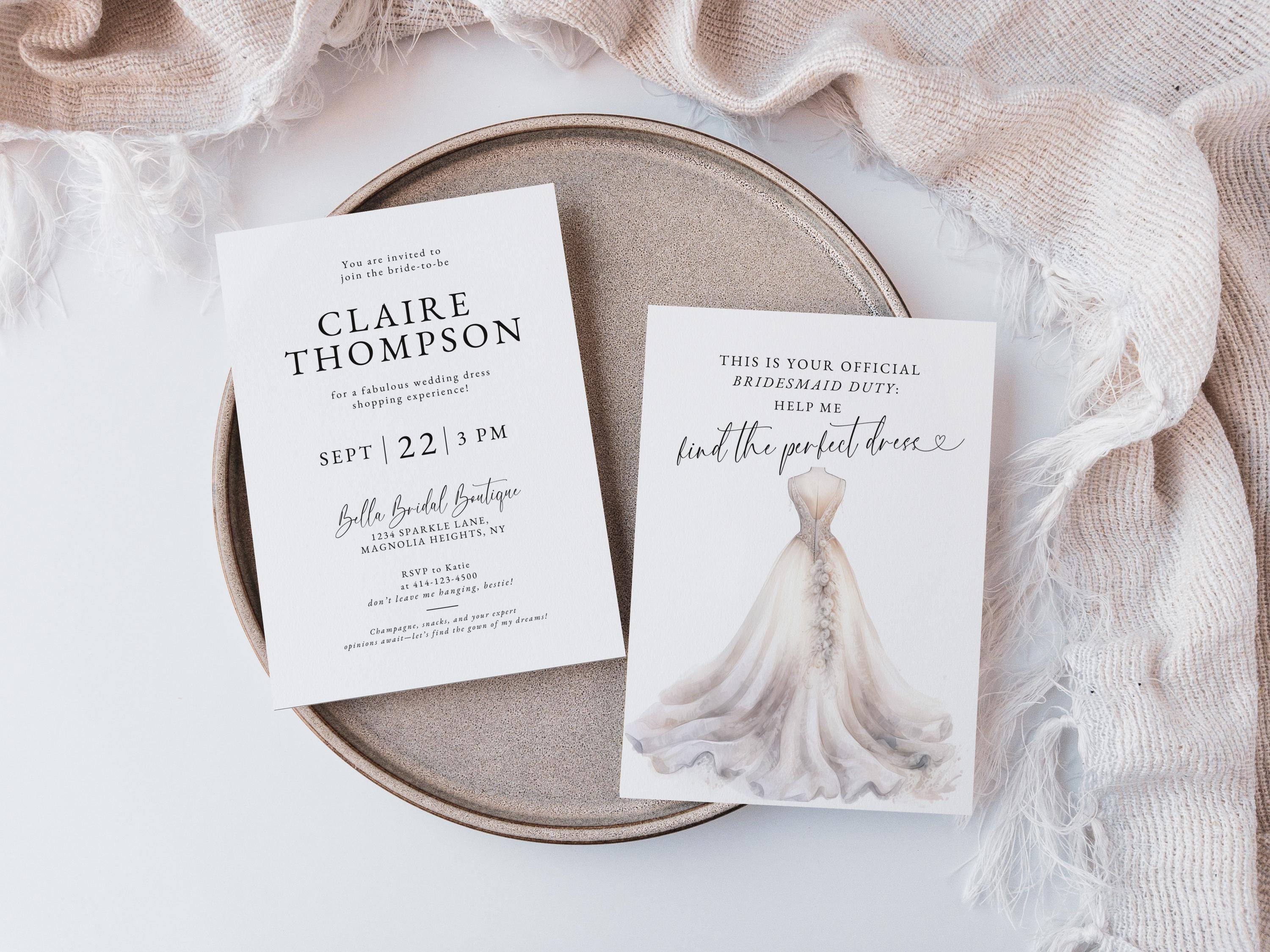 Wedding Dress Fitting Invite - Etsy