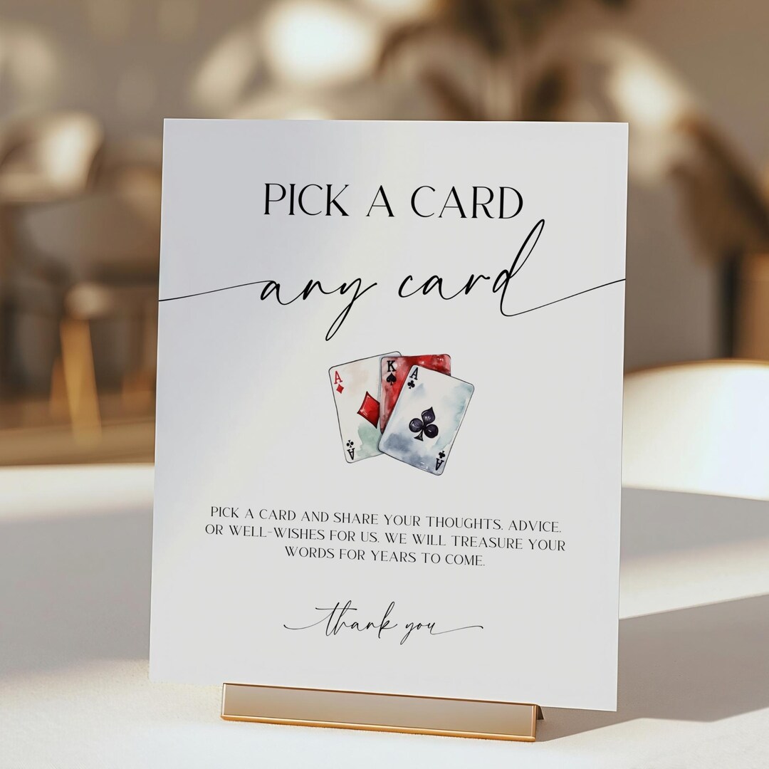 Playing Cards Wedding Guestbook Sign Template Canva | Minimal Signing ...