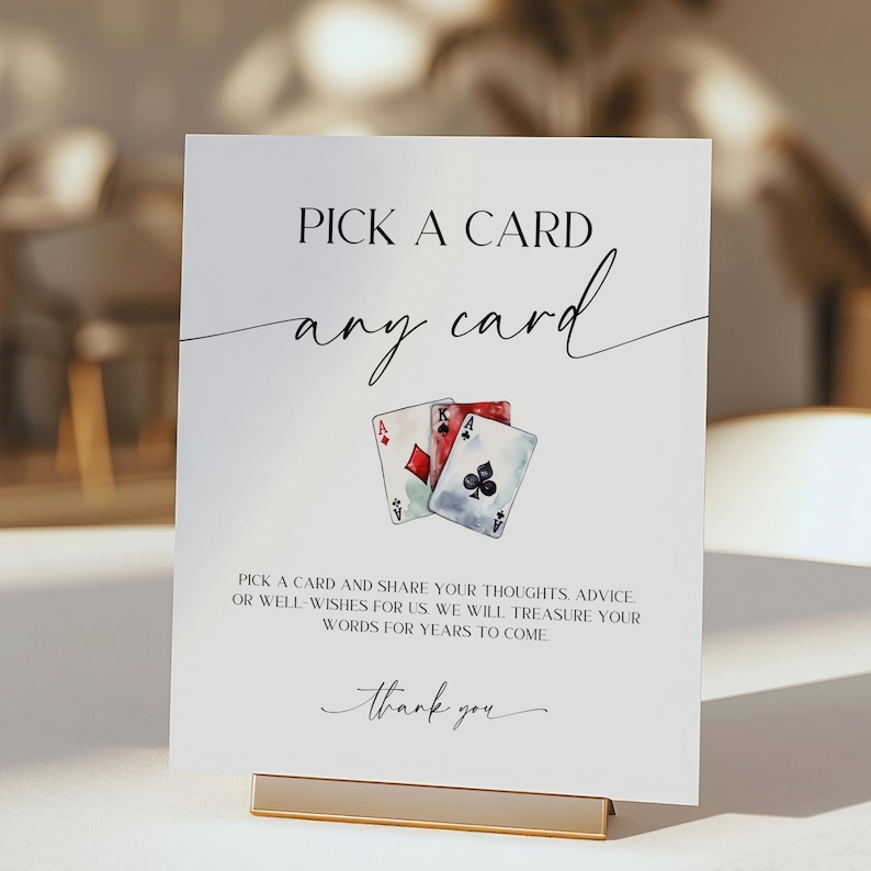 Playing Cards Wedding Guestbook Sign Template Canva | Minimal Signing ...
