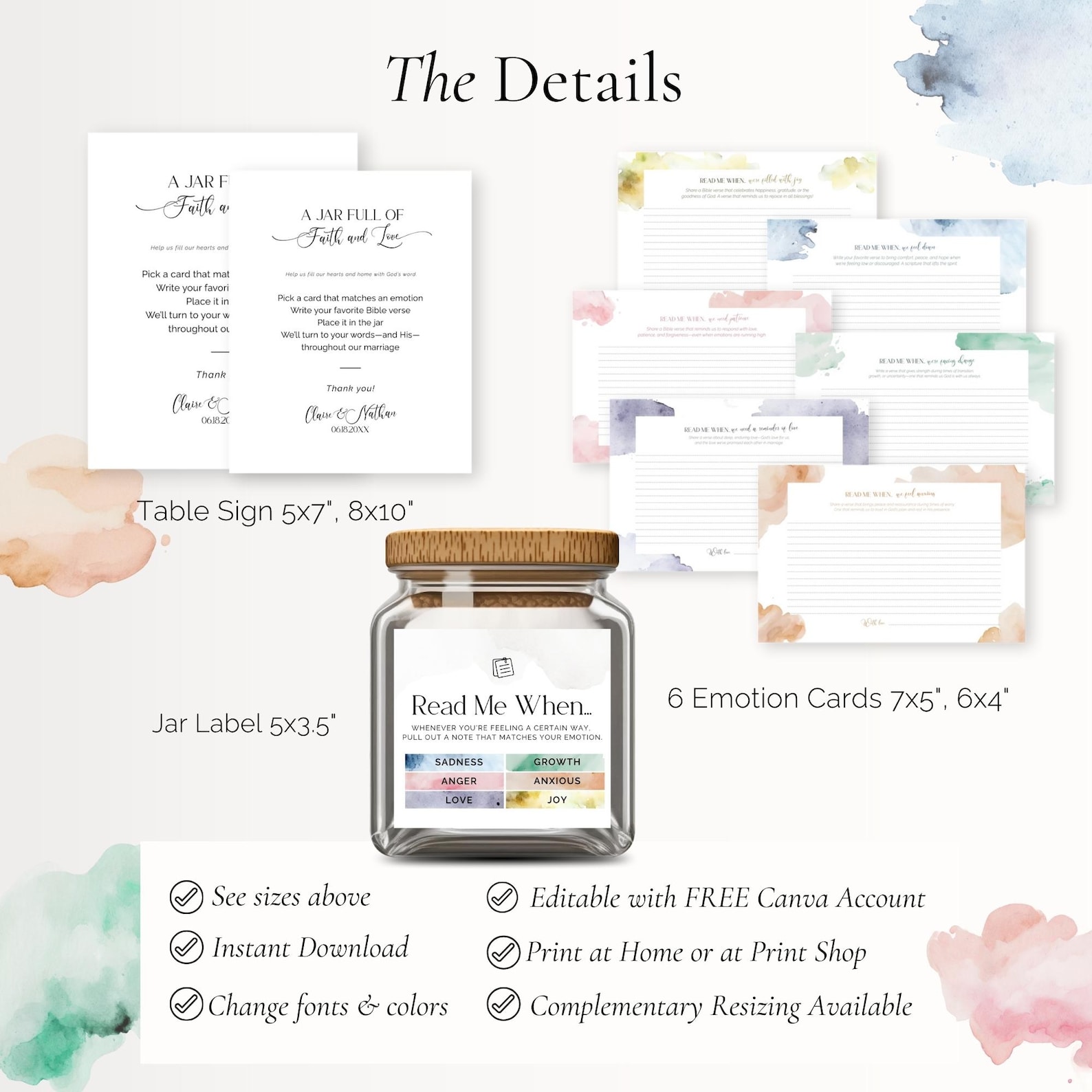 Read Me When Bible Verses Printable, DIY Color Coded Feelings Jar ...