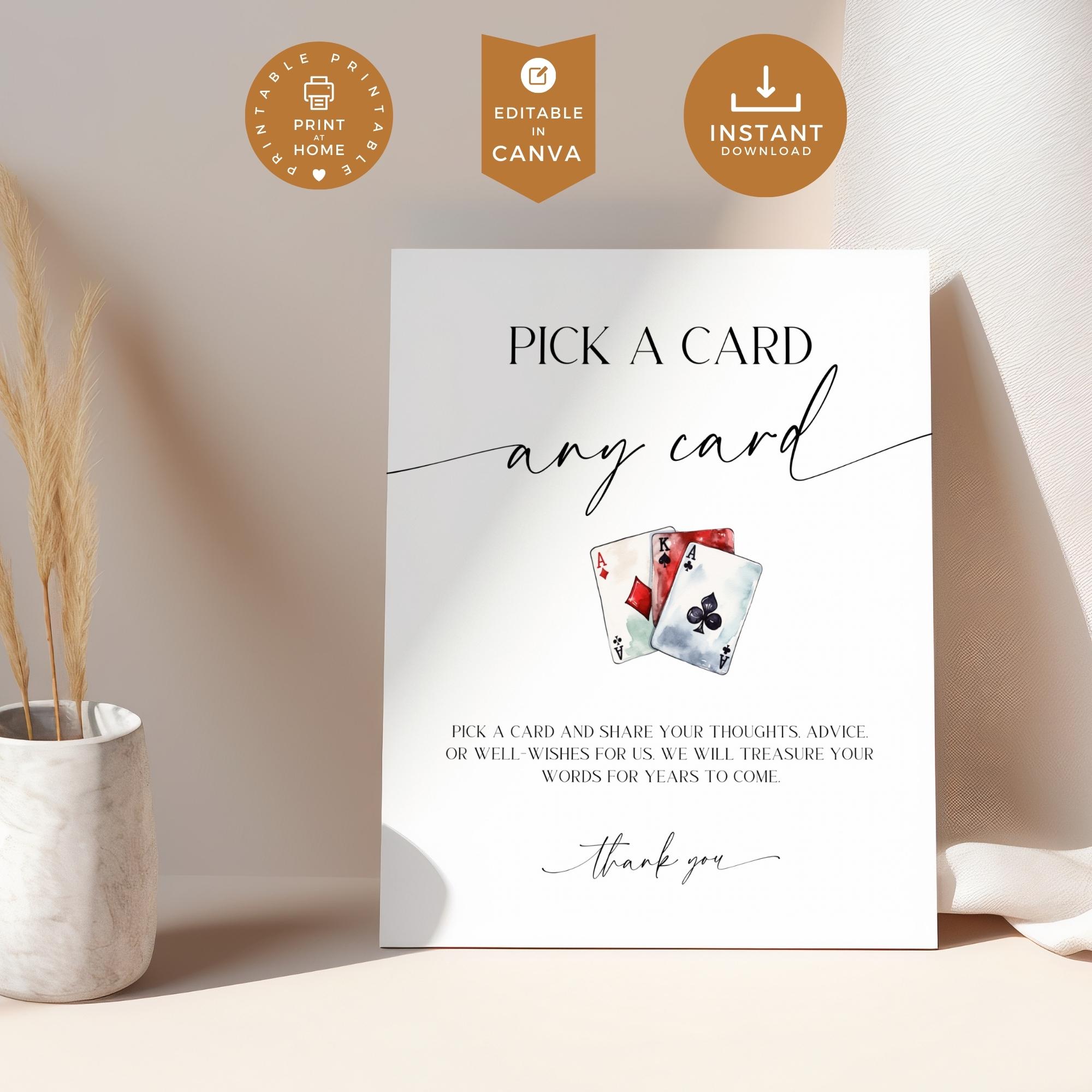 Playing Cards Wedding Guestbook Sign Template Canva | Minimal Signing ...