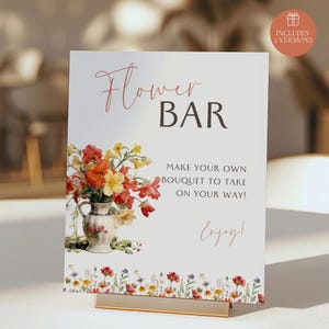 Un nouveau chapitre commence WILDFLOWER Vase pour la douche nuptiale Barre florale | Panneau numérique modifiable de pile de livres | Bouquet livre de contes | Toile à fleurs printanières