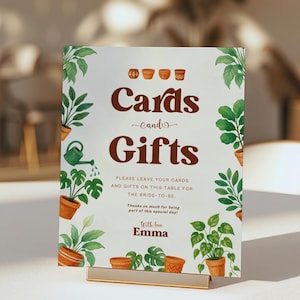 CERAMIC Painting Party Gifts and Cards Template Canva | Cottagecore French Garden Presents Table Sign,   DIY Terracotta Clay Pot Green Plant