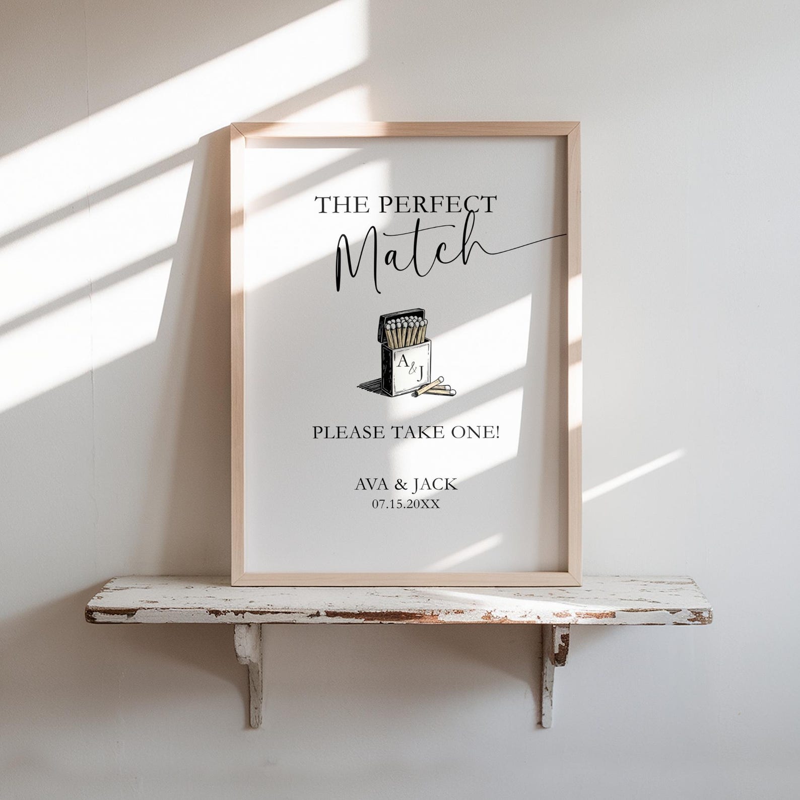 The PERFECT MATCH Favors Sign | Wedding Matchbox Template Canva ...