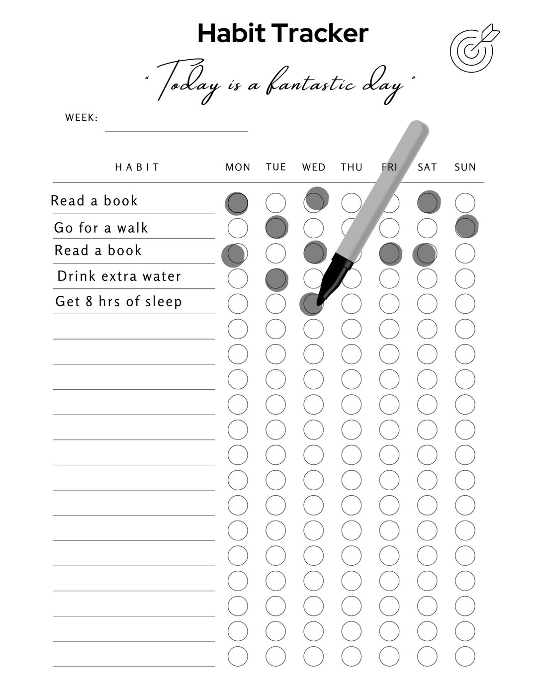 Week Tracking Chart Elevate Your Week: Track & Conquer Goals With Our Weekly Habit Tracker ...