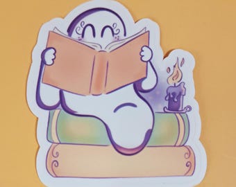 Bookish Ghostie Sticker