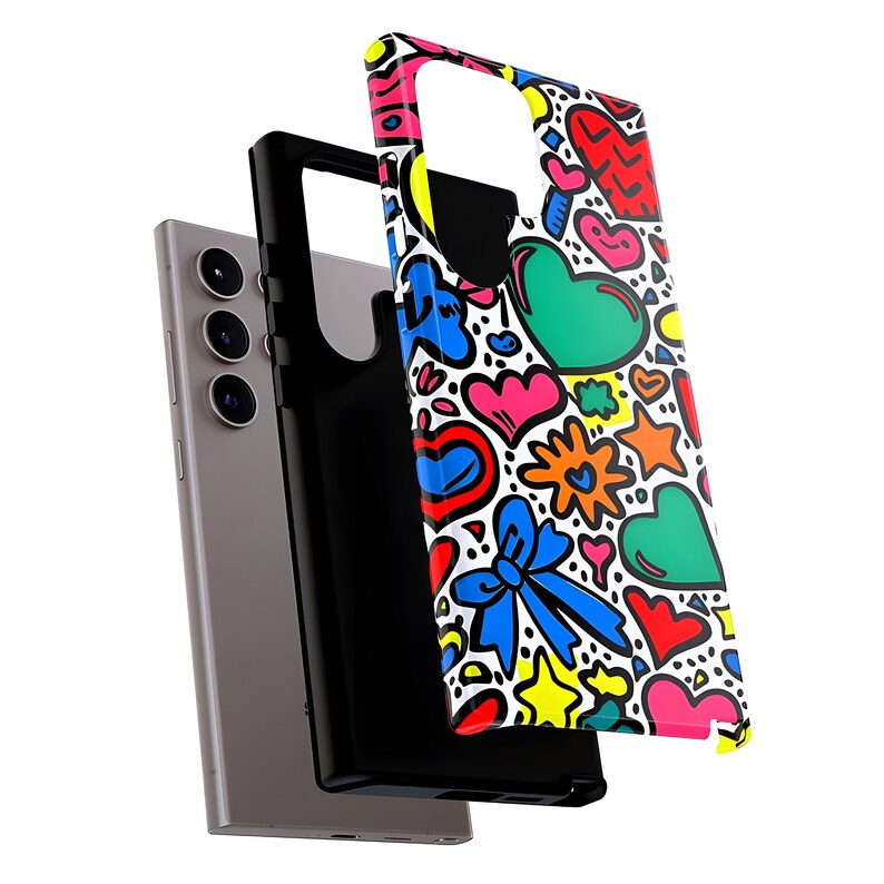 Bold Hearts Keith Haring Inspired Tough Case, S24 Casing and Matte ...