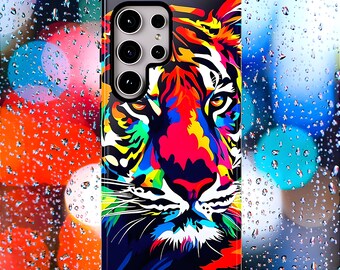 Bunte Tiger Handyhülle: Robuste Handyhülle mit matter oder glänzender Oberfläche