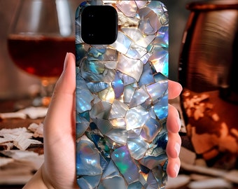 Mother of Pearl Opal and Gold Phone Case Tough Phone Casing iPhone 16 pro  Samsung Phone Casing S24 Ultra Phone Casing