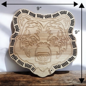 Tabuleiro de Cribbage - Grizzly Bear, berço, jogos, presente, jogo de cartas, jogo de tabuleiro de madeira