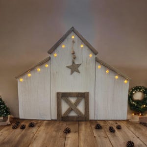 Decorative Barns with Lights/barn Art/Christmas decor/farm art/rustic/vintage