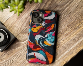 Abstract Colorful Street Art iPhone/Android Cell Phone Case | Geometric Rainbow Designer Case | Dual Layer Tough Protective Case